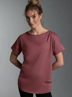 T-Shirt mit Printmotiv "Natural Elements" Mahagoni