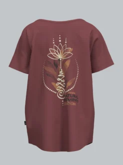 T-Shirt mit Printmotiv "Natural Elements" Mahagoni