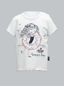T-Shirt mit Print-Motiv "Summer time" Weiss
