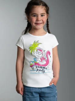 T-Shirt mit Printmotiv "Summer Party" Weiss