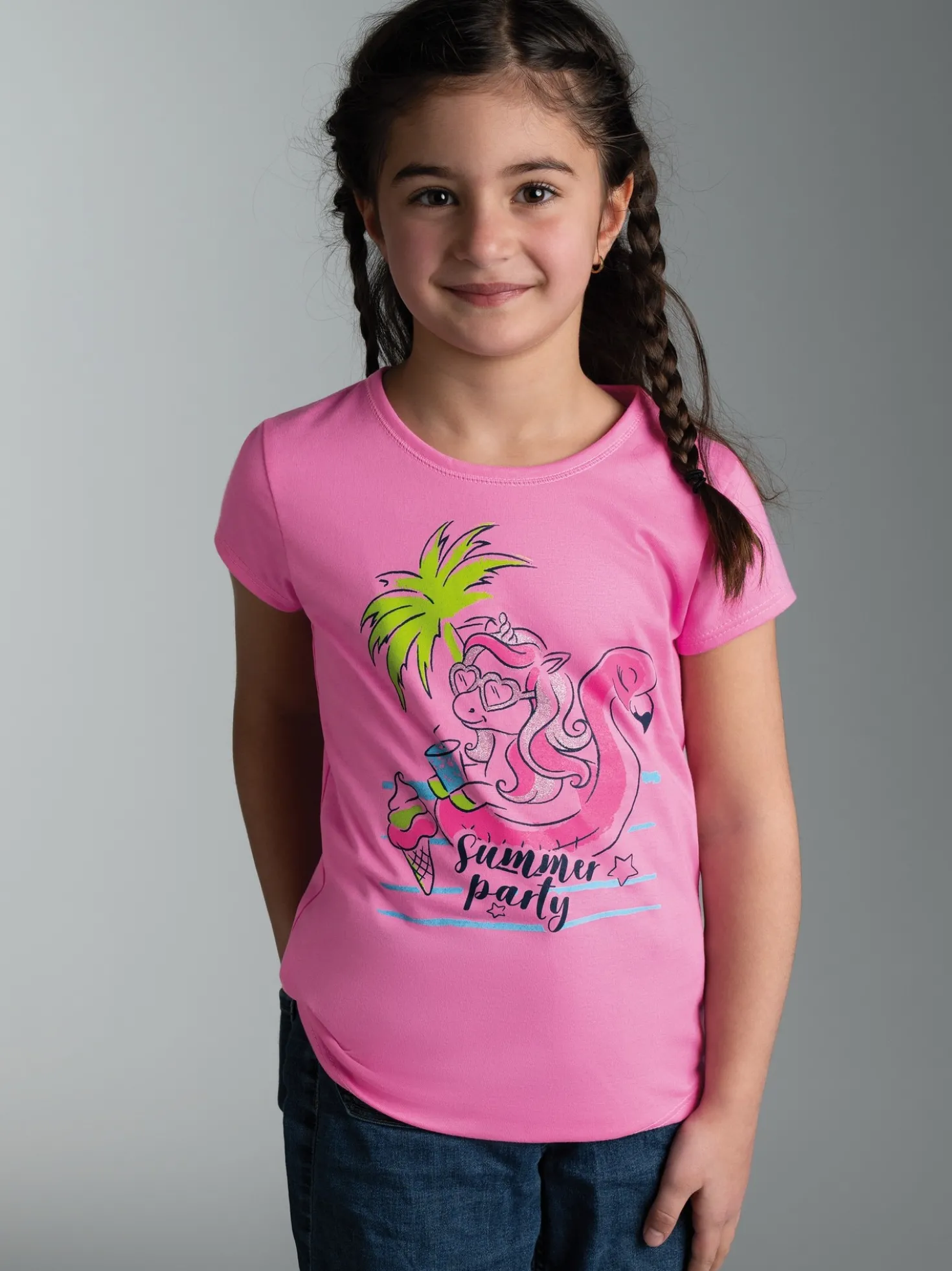 T-Shirt mit Printmotiv "Summer Party" Candy