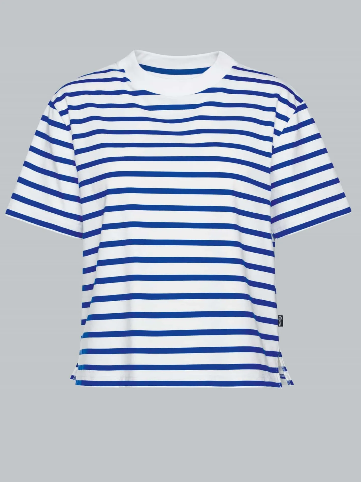T-Shirt mit Ringelmuster aus 100% Baumwolle Royal