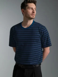 T-Shirt mit "Sail" Ringelmuster Night-blue