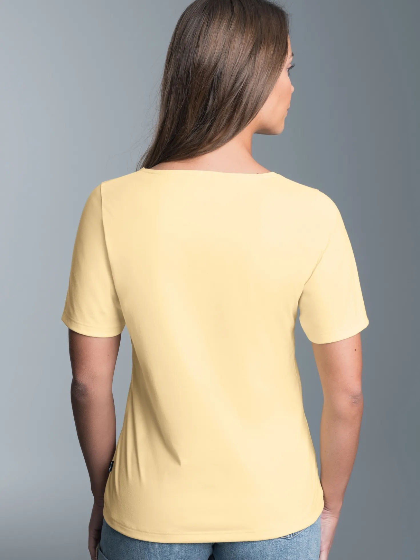 T-Shirt mit Seepferdchen-Print aus Strasssteinchen Vanille
