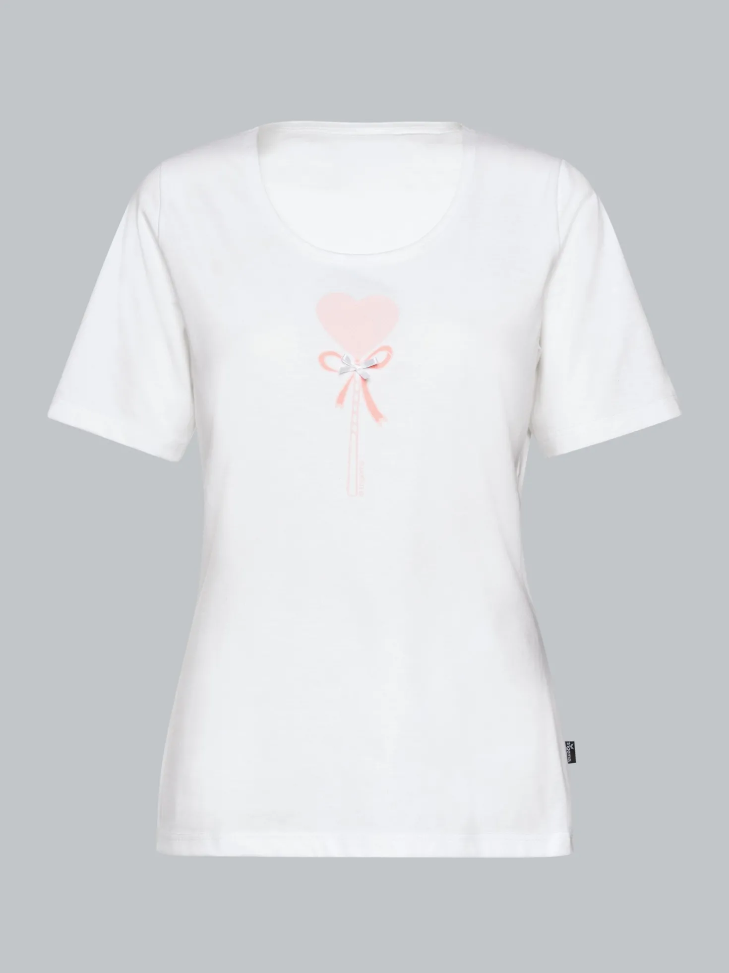 T-Shirt mit süßem Herzchen-Printmotiv Weiss