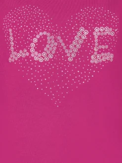 T-Shirt mit süßen Glitzersteinchen Hibiskus