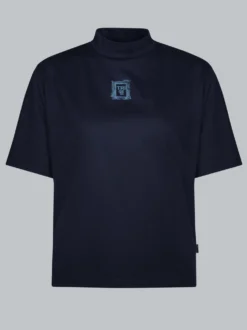 T-Shirt mit Stehkragen Navy