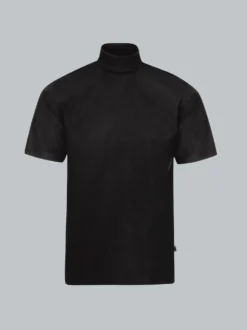 T-Shirt mit Stehkragen Schwarz