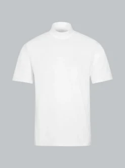 T-Shirt mit Stehkragen Weiss