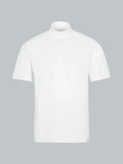 T-Shirt mit Stehkragen Weiss
