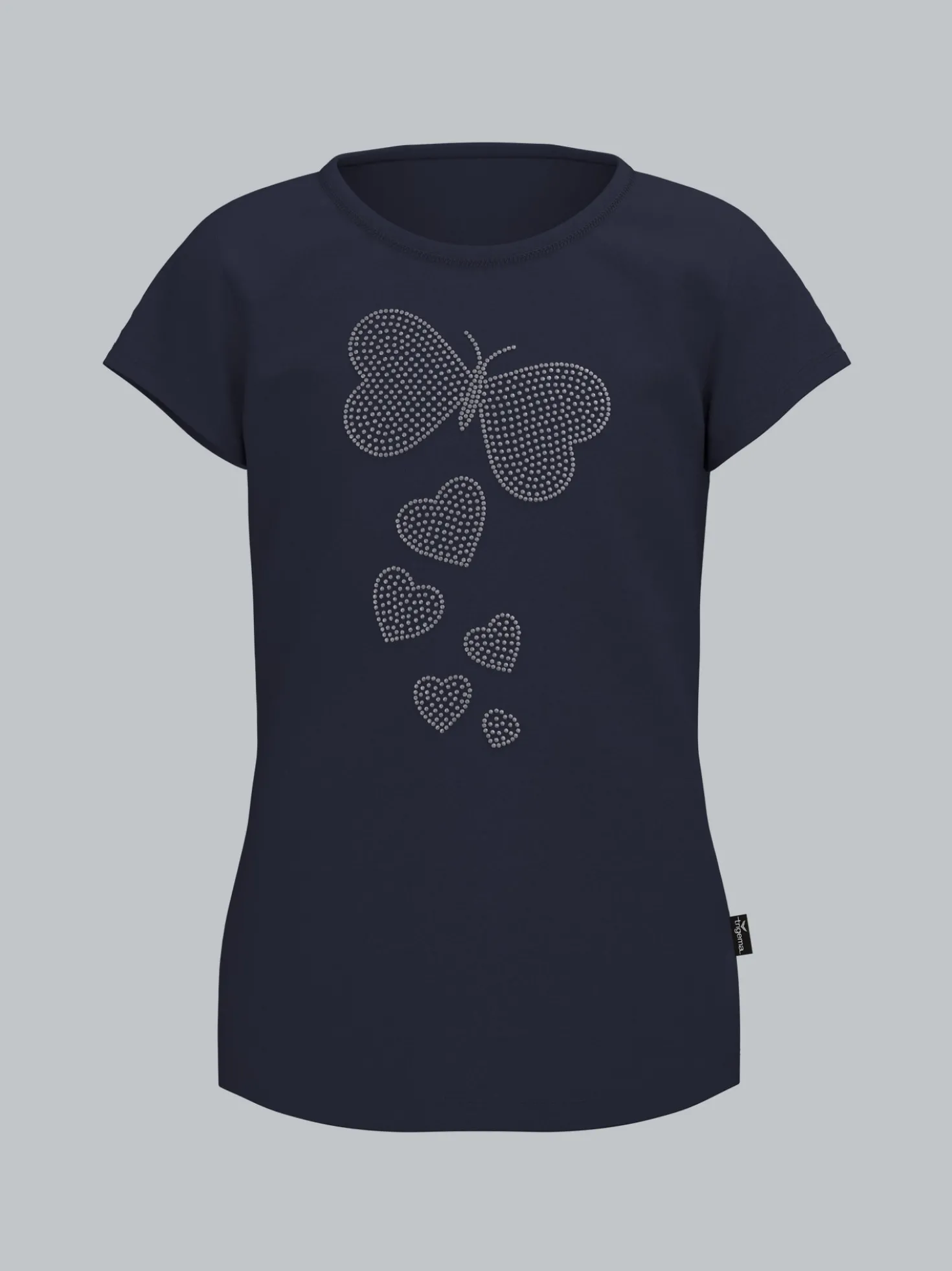 T-Shirt mit Strass Motiv "Schmetterling" Navy