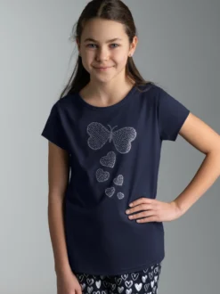 T-Shirt mit Strass Motiv