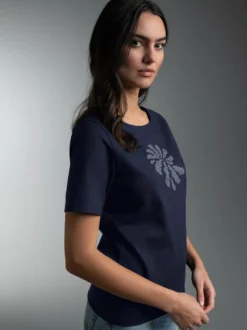 T-Shirt mit Strass Motiv 