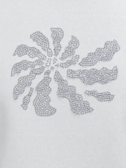 T-Shirt mit Strass Motiv "Schnecke" Weiss