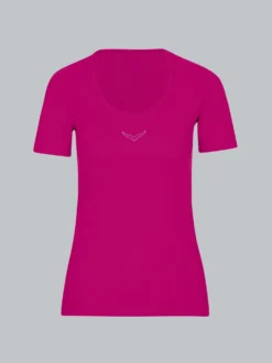 T-Shirt mit Swarovski® Kristallen Magenta