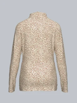Turtleneck Shirt mit leichtem Leo Muster Natur