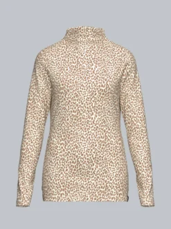 Turtleneck Shirt mit leichtem Leo Muster Natur