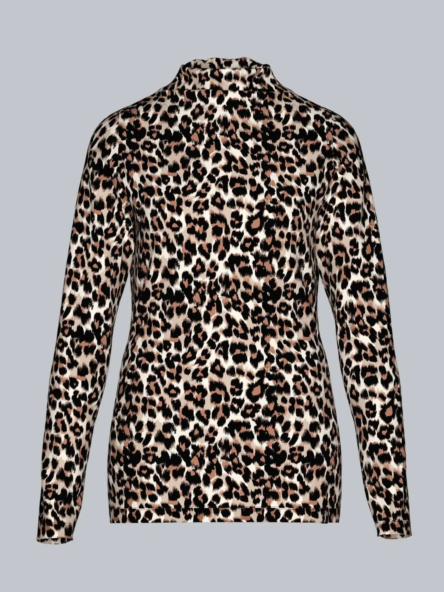 Turtleneck Shirt mit modischem Leo Muster Haselnuss