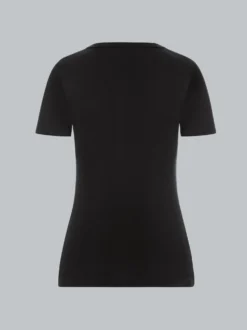 V-Shirt aus Baumwolle/Elastan Schwarz