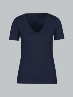 V-Shirt aus Baumwolle/Elastan Navy