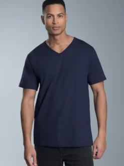 V-Shirt aus 100% Biobaumwolle Navy-C2C