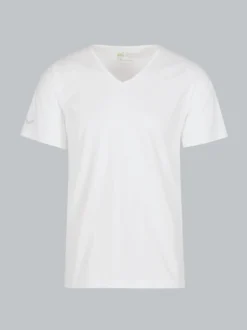 V-Shirt aus 100% Biobaumwolle Weiss-C2C