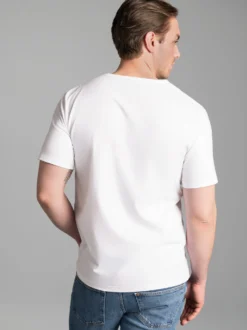 V-Shirt aus 100% Biobaumwolle Weiss-C2C