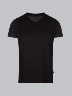 V-Shirt aus 100% Lyocell Schwarz