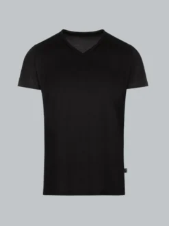 V-Shirt aus 100% Lyocell Schwarz