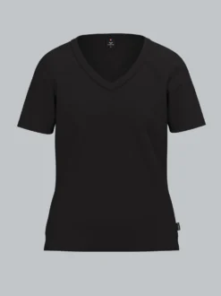 V-Shirt aus Modal Schwarz