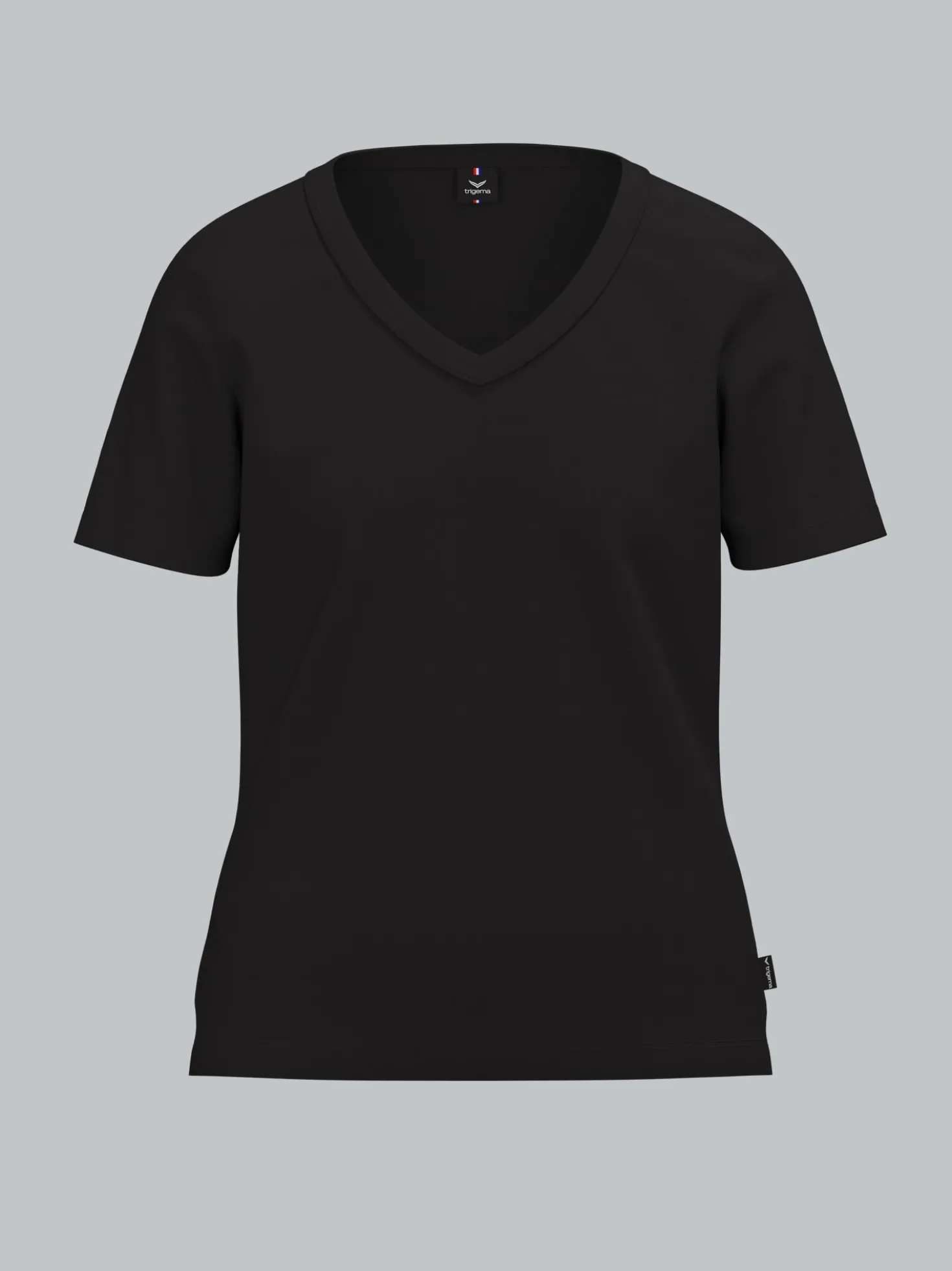 V-Shirt aus Modal Schwarz
