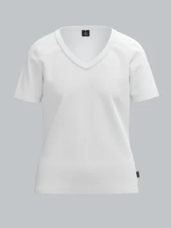 V-Shirt aus Modal Weiss
