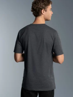 V-Shirt DELUXE Baumwolle Anthrazit-melange