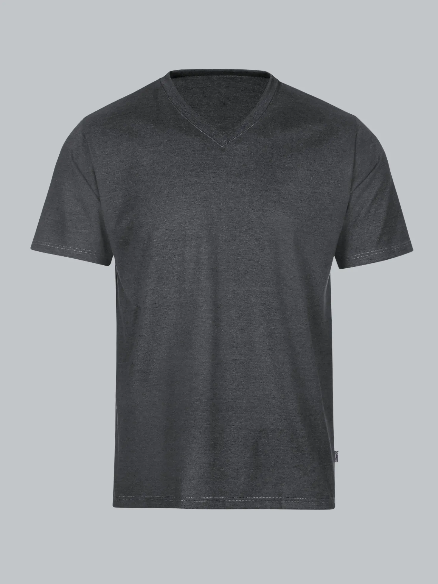V-Shirt DELUXE Baumwolle Anthrazit-melange