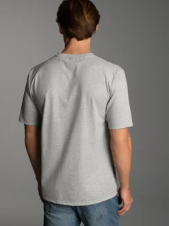 V-Shirt DELUXE Baumwolle Grau-melange