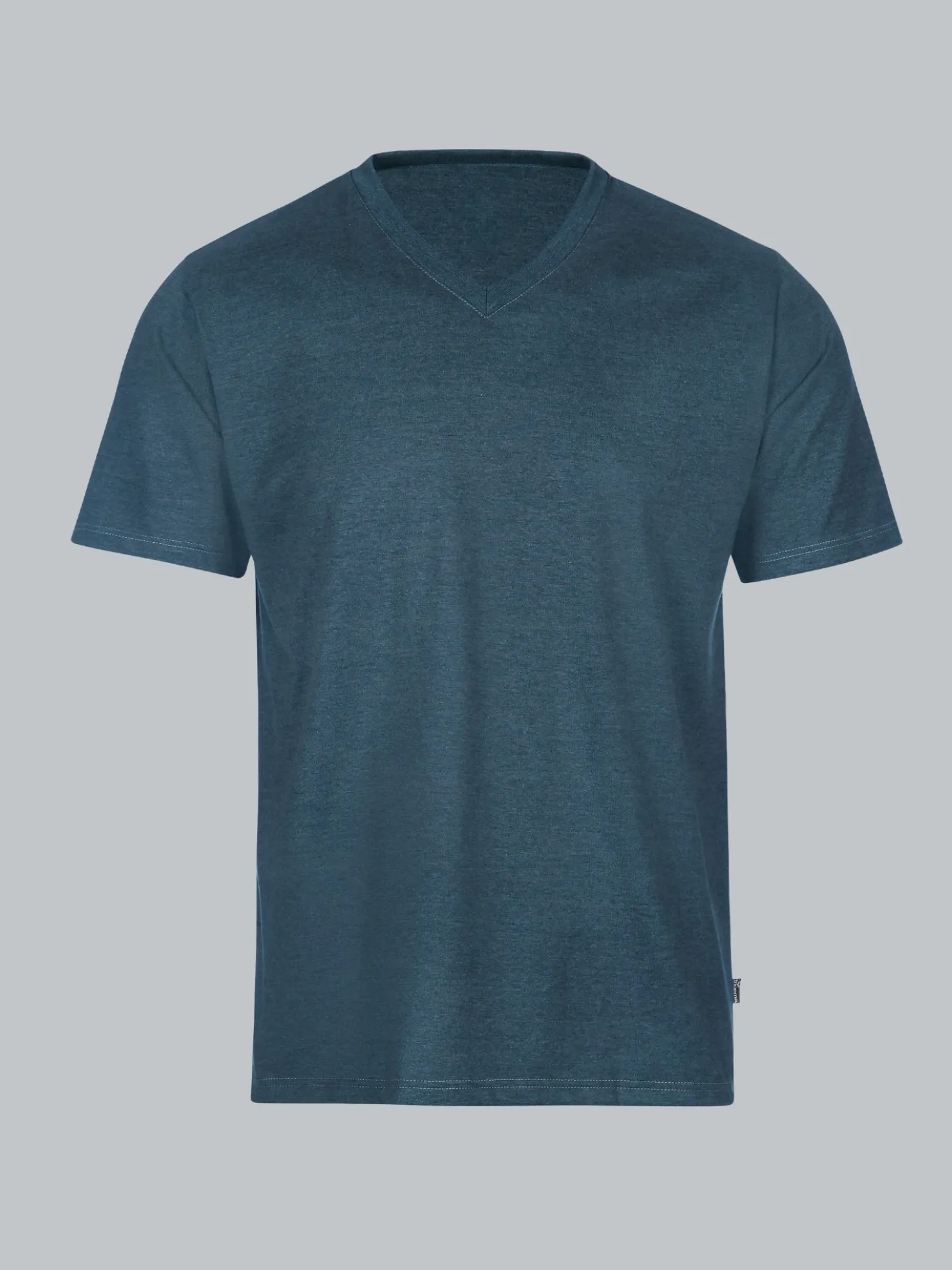 V-Shirt DELUXE Baumwolle Jeans-melange
