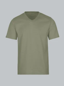 V-Shirt DELUXE Baumwolle Salbei