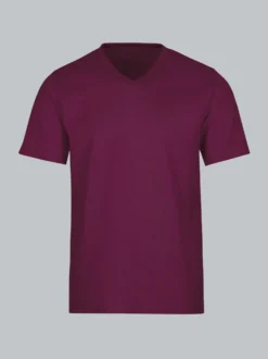 V-Shirt DELUXE Baumwolle Sangria