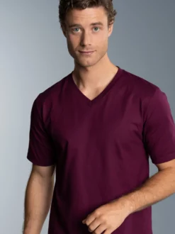 V-Shirt DELUXE Baumwolle Sangria