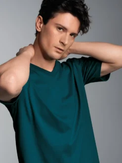 V-Shirt DELUXE Baumwolle Saphir