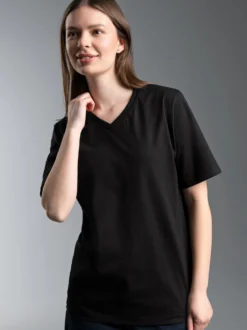 V-Shirt DELUXE Baumwolle Schwarz