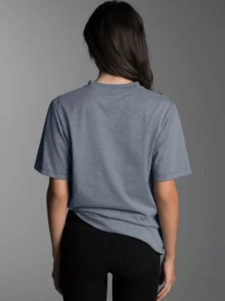 V-Shirt DELUXE Baumwolle Steingrau-melange