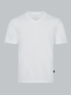V-Shirt DELUXE Baumwolle Weiss
