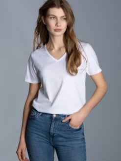 V-Shirt Slim Fit Weiss