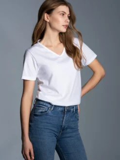 V-Shirt Slim Fit Weiss