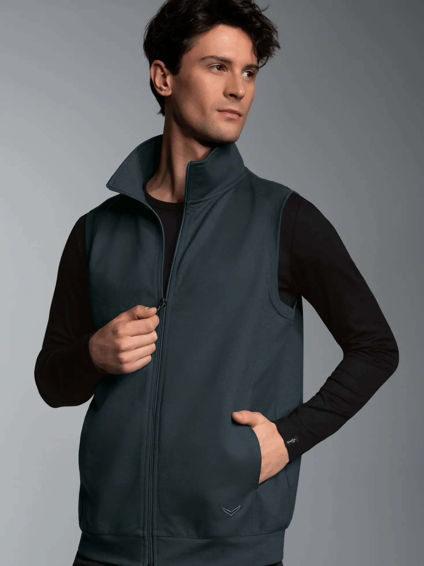 Weste aus bequemem Sweat-Material Anthrazit